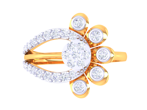 Printable 3D jewelry model of Lady diamond ring 3Dモデル