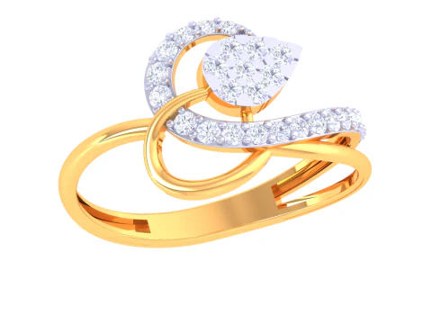 Printable 3D jewelry model of Lady diamond ring 3D Model