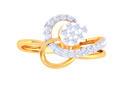 Printable 3D jewelry model of Lady diamond ring 3D मॉडल