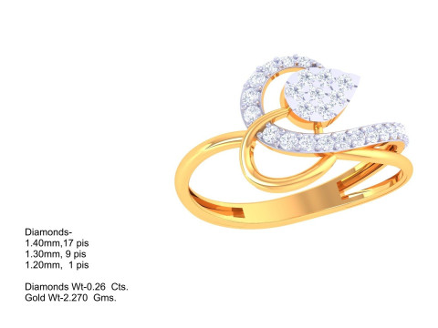 Printable 3D jewelry model of Lady diamond ring 3D मॉडल