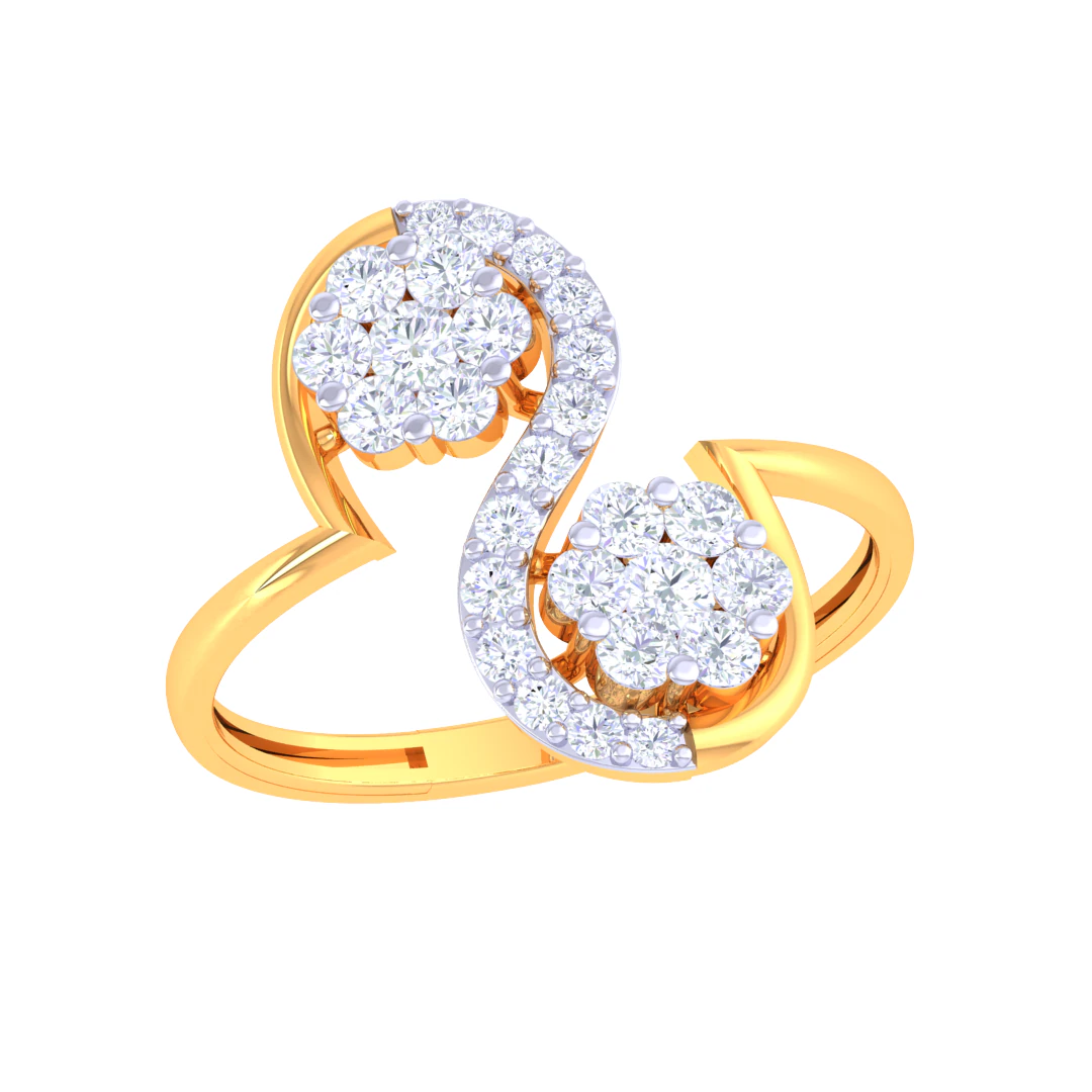 Printable 3D jewelry model of Lady diamond ring 3D Model .c4d .max .obj .3ds .fbx .stl .blend