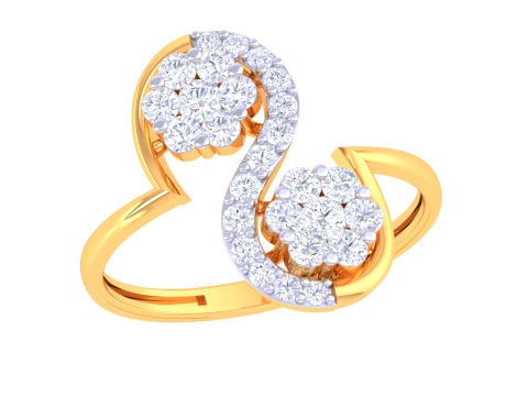 Printable 3D jewelry model of Lady diamond ring 3D Model