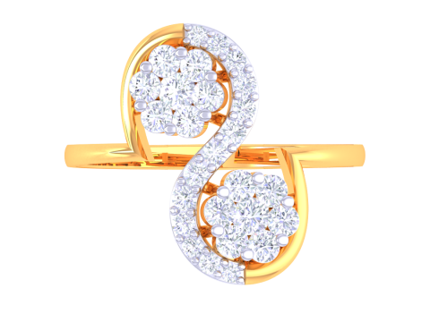 Printable 3D jewelry model of Lady diamond ring Modelo 3D