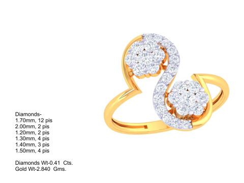 Printable 3D jewelry model of Lady diamond ring Modelo 3D