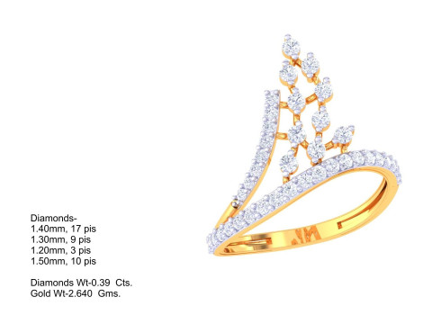 Printable 3D jewelry model of Lady diamond ring Model 3D