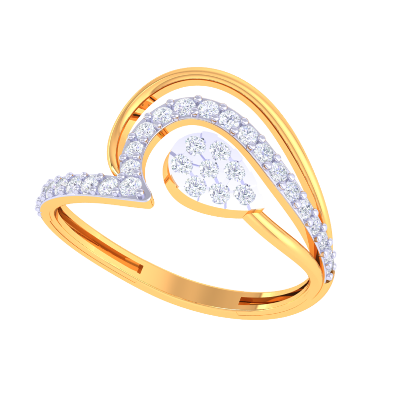 Printable 3D jewelry model of Lady diamond ring 3D Model .c4d .max .obj .3ds .fbx .stl .blend