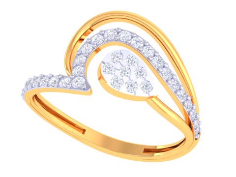 Printable 3D jewelry model of Lady diamond ring 3D Модель
