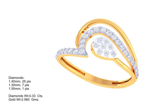 Printable 3D jewelry model of Lady diamond ring 3D Model