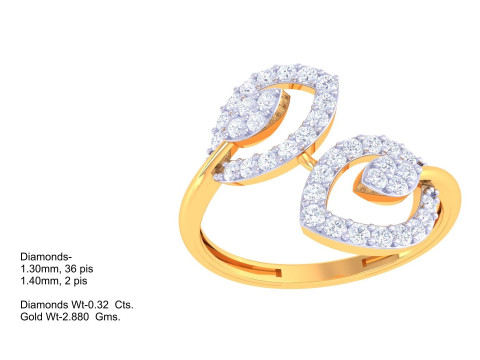 Printable 3D jewelry model of Lady diamond ring Modèle 3D