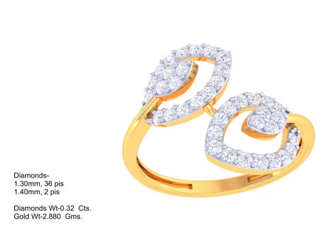 Printable 3D jewelry model of Lady diamond ring 3D Model