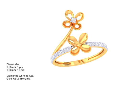 Printable 3D jewelry model of Lady diamond ring Modelo 3D
