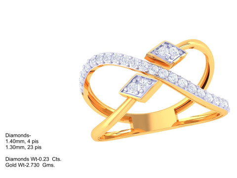 Printable 3D jewelry model of Lady diamond ring Modelo 3D