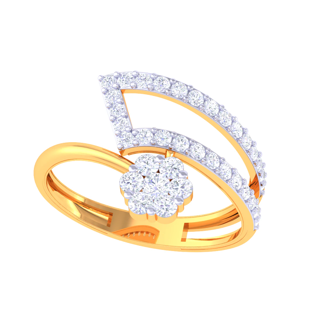 Printable 3D jewelry model of Lady diamond ring 3D Model .c4d .max .obj .3ds .fbx .stl .blend 