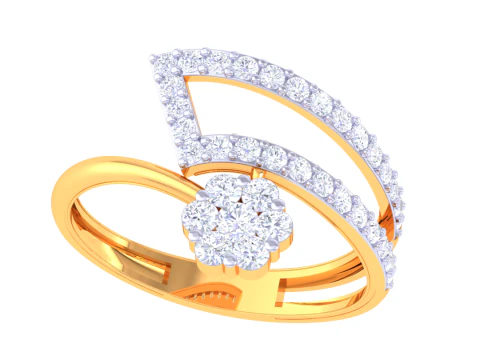 Printable 3D jewelry model of Lady diamond ring 3D Model