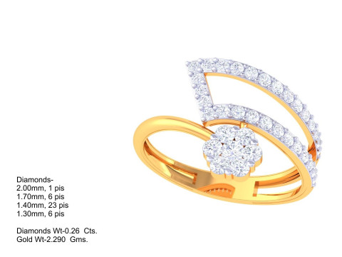 Printable 3D jewelry model of Lady diamond ring 3D Model