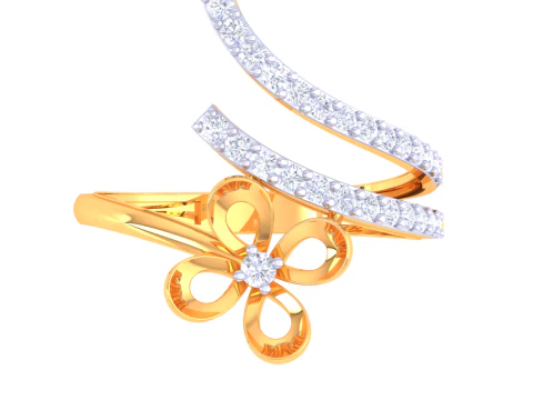 Printable 3D jewelry model of Lady diamond ring 3D Model
