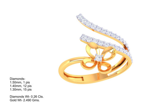Printable 3D jewelry model of Lady diamond ring Modello 3D