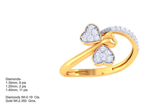 Printable 3D jewelry model of Lady diamond ring Modelo 3D