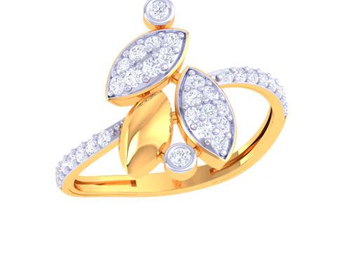 Modelo de joia 3D para impress&atilde;o do anel de diamante Lady Modelo 3D