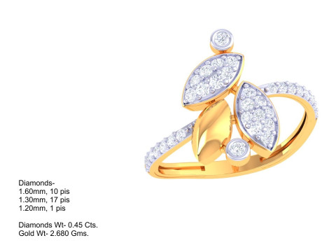 Printable 3D jewelry model of Lady diamond ring Model 3D