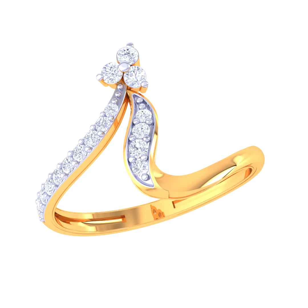 Printable 3D jewelry model of Lady diamond ring 3D Model .c4d .max .obj .3ds .fbx .stl .blend 