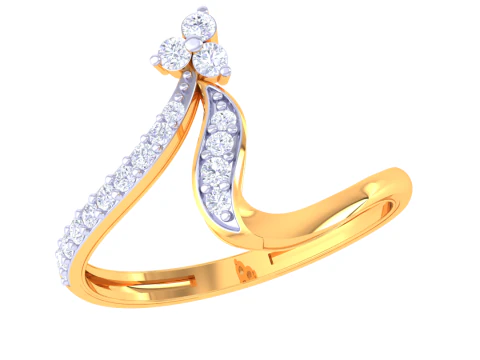 Modelo de joyer&iacute;a 3D imprimible del anillo de diamantes Lady Modelo 3D