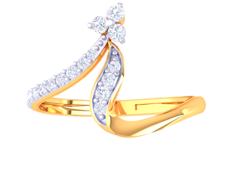 Printable 3D jewelry model of Lady diamond ring Modelo 3D