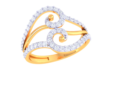 Modello di gioiello stampabile in 3D dell'anello con diamante Lady Modello 3D