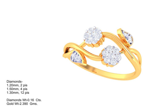 Printable 3D jewelry model of Lady diamond ring Modèle 3D