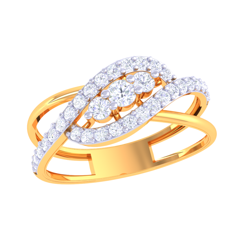 Printable 3D jewelry model of Lady diamond ring 3D मॉडल .c4d .max .obj .3ds .fbx .stl .blend
