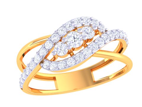 Printable 3D jewelry model of Lady diamond ring Model 3D
