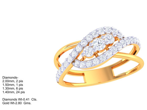 Printable 3D jewelry model of Lady diamond ring 3D मॉडल