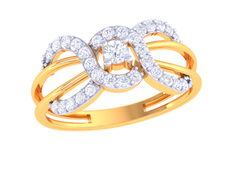 Modelo de joyer&iacute;a 3D imprimible del anillo de diamantes Lady Modelo 3D
