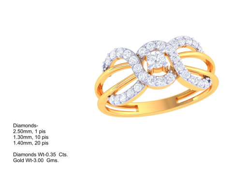 Printable 3D jewelry model of Lady diamond ring 3D मॉडल