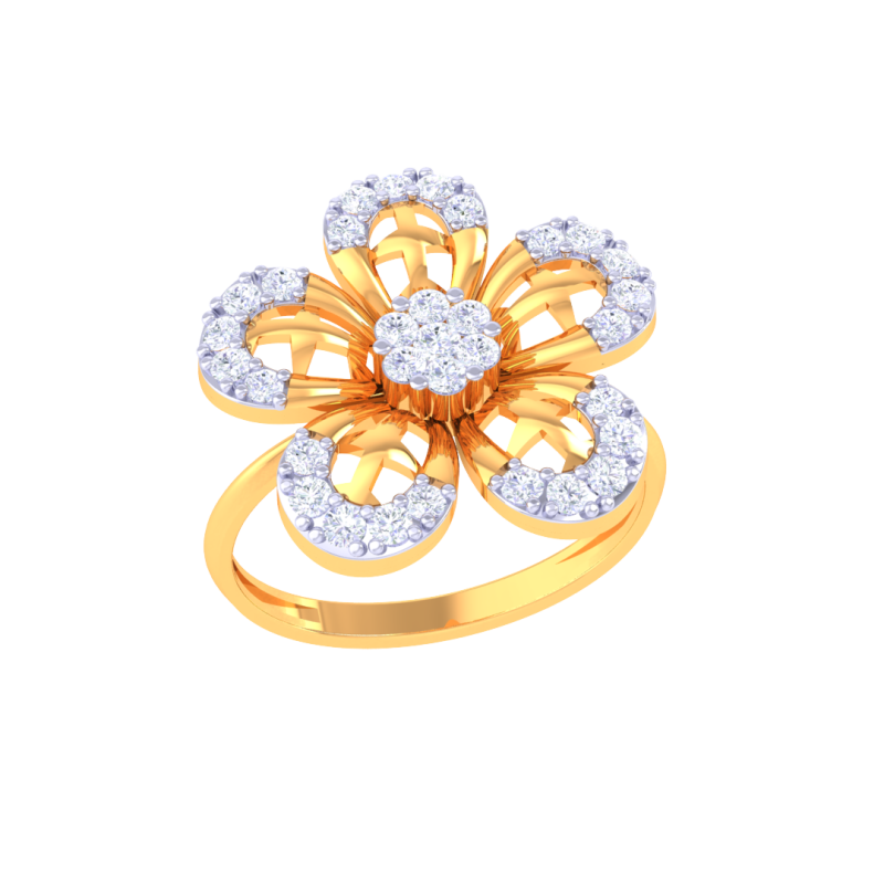 Printable 3D jewelry model of Lady diamond ring 3D Model .c4d .max .obj .3ds .fbx .stl .blend
