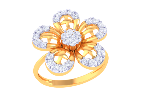 Printable 3D jewelry model of Lady diamond ring Model 3D