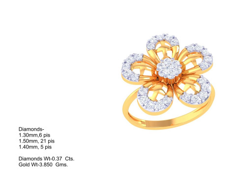 Printable 3D jewelry model of Lady diamond ring 3D Model