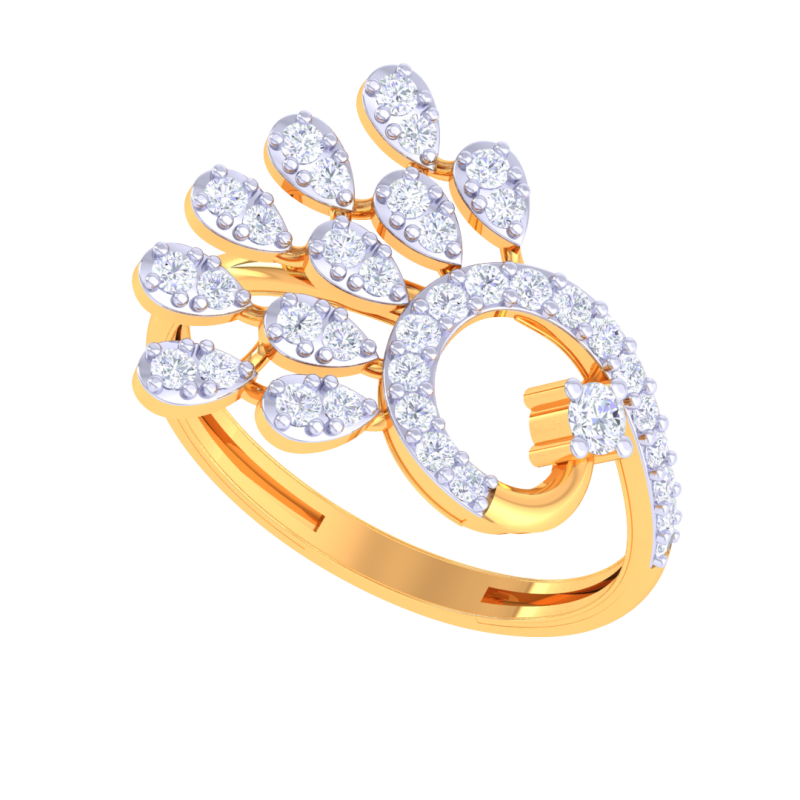 Printable 3D jewelry model of Lady diamond ring Modello 3D .c4d .max .obj .3ds .fbx .stl .blend 