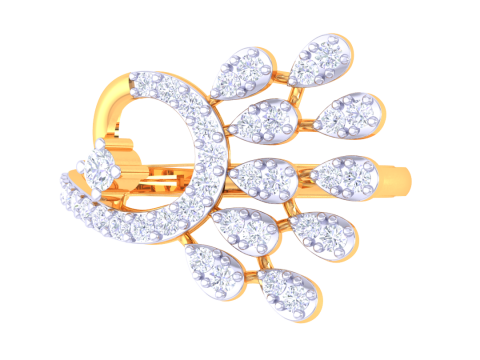 Printable 3D jewelry model of Lady diamond ring Modello 3D