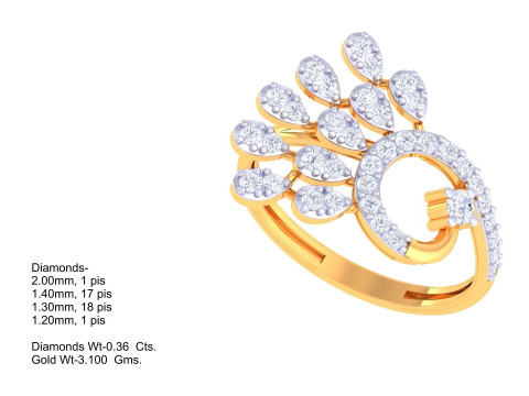 Printable 3D jewelry model of Lady diamond ring Modello 3D