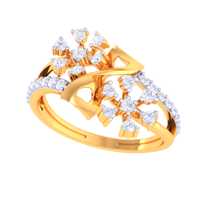 Printable 3D jewelry model of Lady diamond ring 3D Modell .c4d .max .obj .3ds .fbx .stl .blend