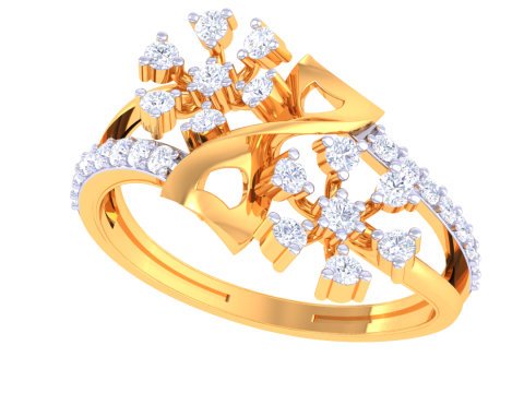 Printable 3D jewelry model of Lady diamond ring 3D 모델