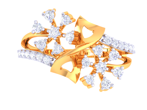 Printable 3D jewelry model of Lady diamond ring 3D Modell