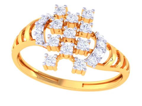 Printable 3D jewelry model of Lady diamond ring 3D Model