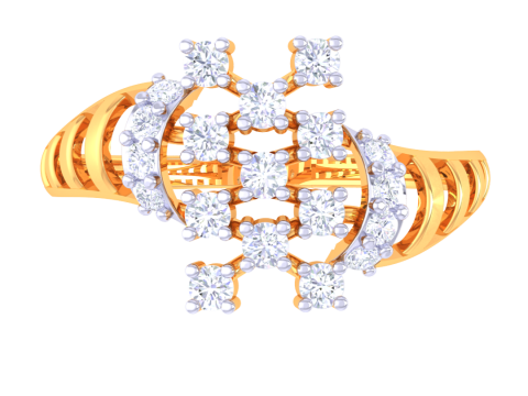 Printable 3D jewelry model of Lady diamond ring Model 3D