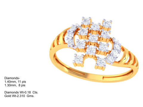 Printable 3D jewelry model of Lady diamond ring Model 3D