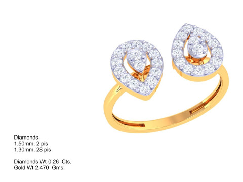Printable 3D jewelry model of Lady diamond ring Modelo 3D