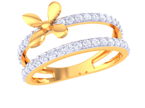 Printable 3D jewelry model of Lady diamond ring 3D Model