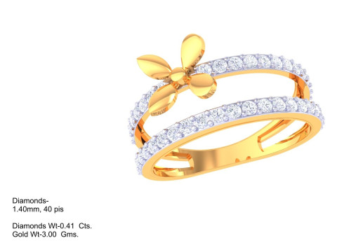 Printable 3D jewelry model of Lady diamond ring Modello 3D