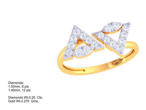 Printable 3D jewelry model of Lady diamond ring Modelo 3D
